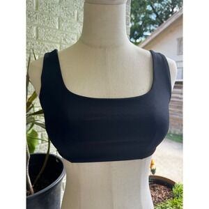 Jonatti Womens Black Square Neck Bikini Top Size S Tie Back Swimwear